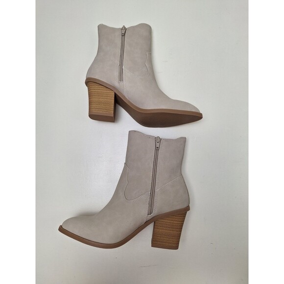 Lauren Conrad Verdana Heeled Zip Ankle Boots - Ivory - Women's Size 6 - NEW! - Picture 5 of 9